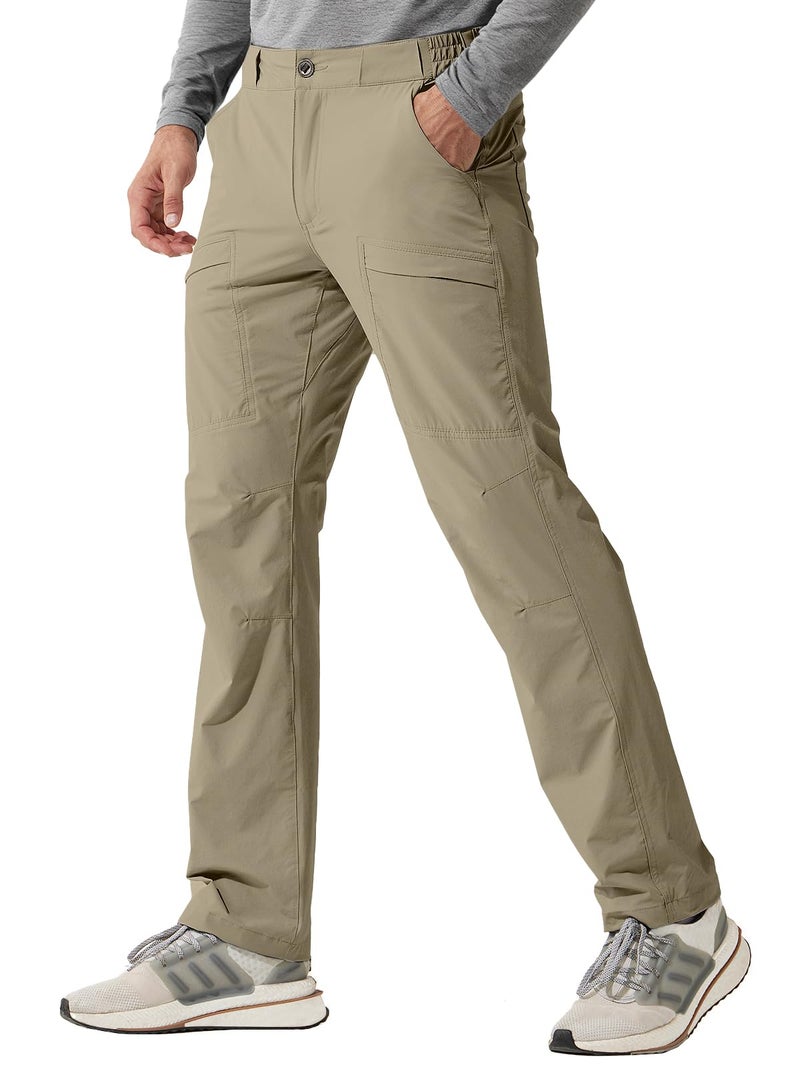 FREE SOLDIER Men's Outdoor Cargo Hiking Pants with Belt Lightweight Waterproof Quick Dry Tactical Pants Nylon Spandex (Mud 38W/32L) - Image 1